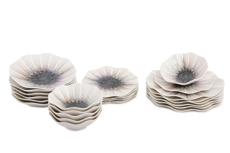 Subatan Tallerkensett 24 Deler - Porselen/Flerfarget - Husholdning - Servering & borddekking - Porselen