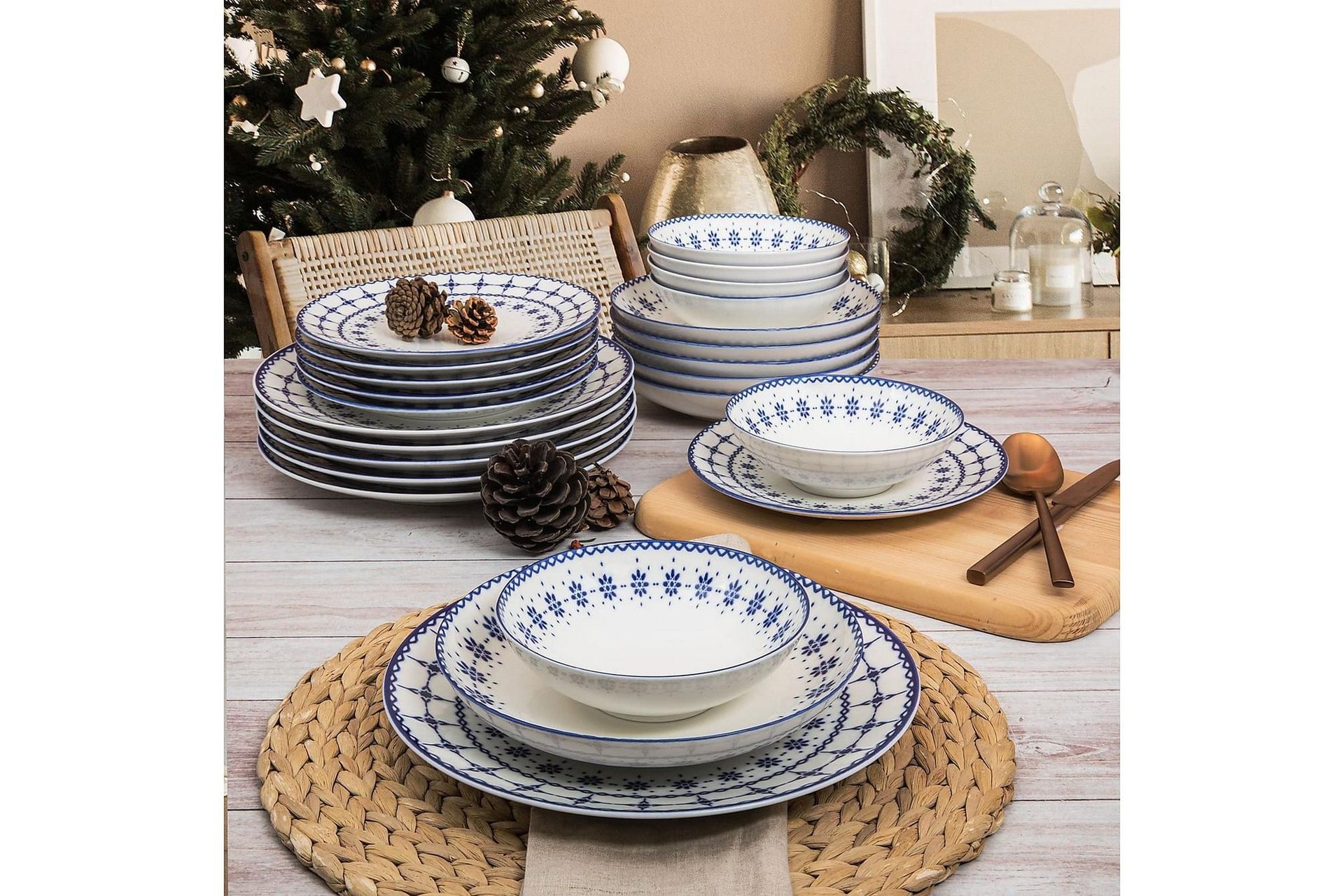 Subatan Tallerkensett 24 Deler - Porselen/Hvit