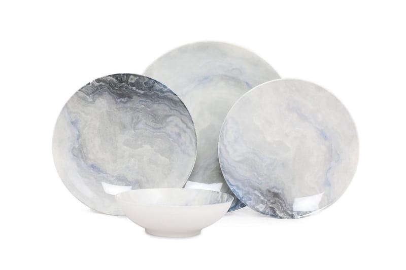 Subatan Tallerkensett 24 Deler, Porselen/Flerfarget