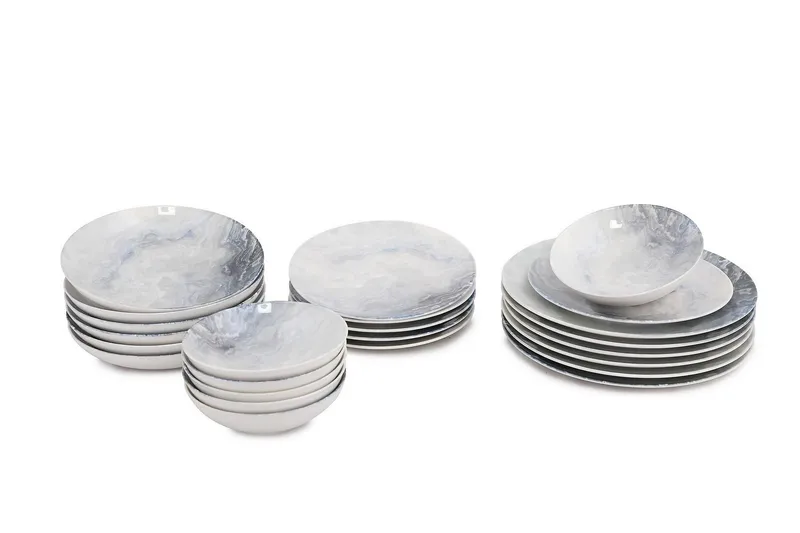 Subatan Tallerkensett 24 Deler - Porselen/Flerfarget - Husholdning - Servering & borddekking - Porselen