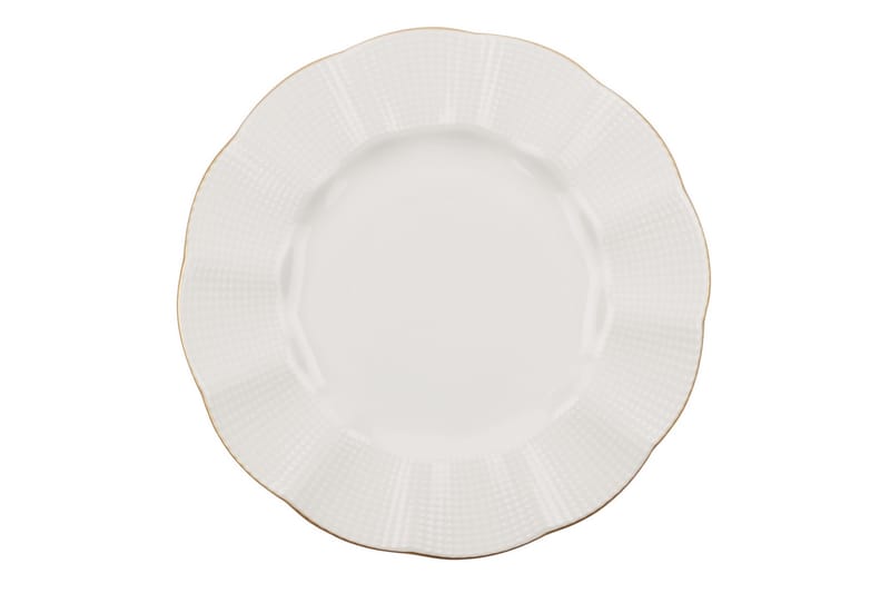 Adine Middagsservise 24 Deler Porselen - Creme/Gull - Husholdning - Servering & borddekking - Tallerkener