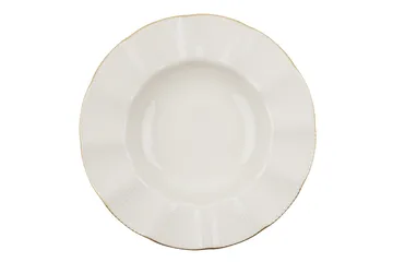 Adine Middagsservise 24 Deler Porselen - Creme/Gull - Husholdning - Servering & borddekking - Tallerkener