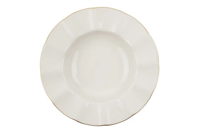 Adine Middagsservise 24 Deler Porselen - Creme/Gull - Husholdning - Servering & borddekking - Tallerkener