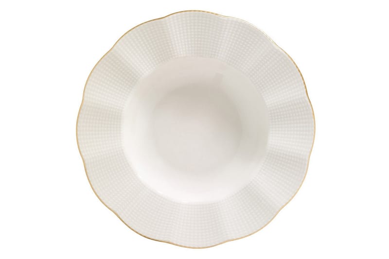 Adine Middagsservise 24 Deler Porselen - Creme/Gull - Husholdning - Servering & borddekking - Tallerkener