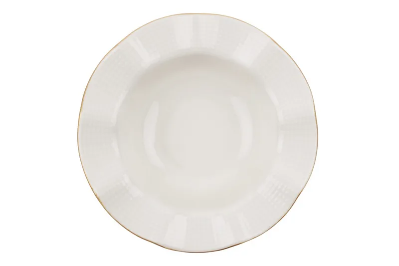 Adine Middagsservise 24 Deler Porselen - Creme/Gull - Husholdning - Servering & borddekking - Tallerkener