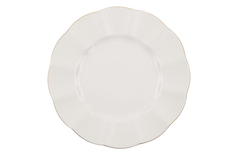 Adine Middagsservise 24 Deler Porselen - Creme/Gull - Husholdning - Servering & borddekking - Tallerkener