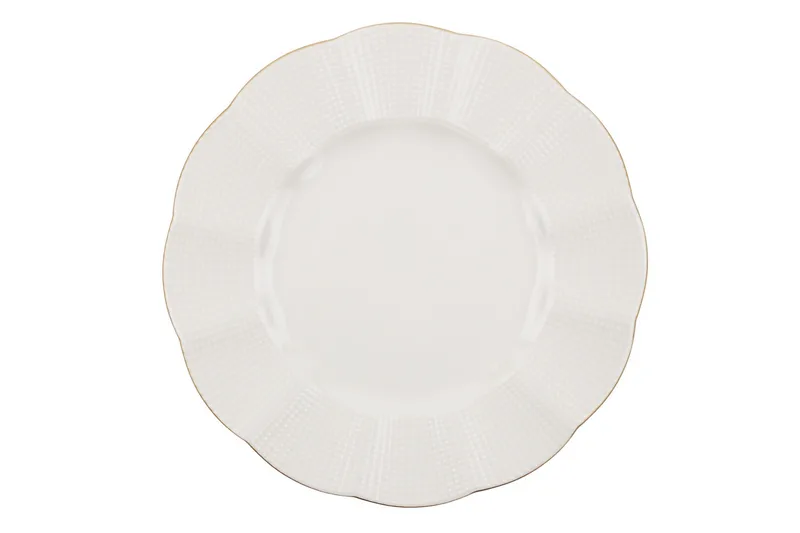 Adine Middagsservise 24 Deler Porselen - Creme/Gull - Husholdning - Servering & borddekking - Tallerkener