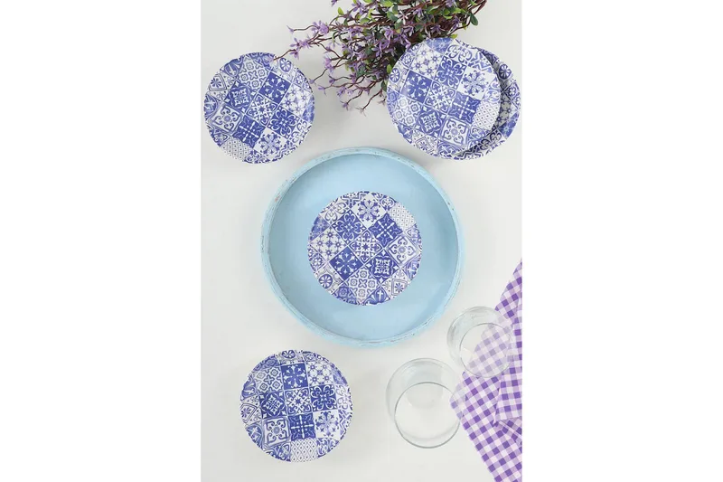Asjetter - Hvit/Mørkeblå - Husholdning - Servering & borddekking - Tallerkener - Asjetter