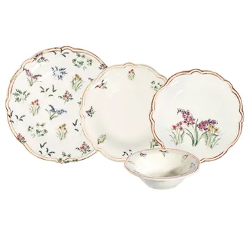 Middagsservise (24 deler) Opviq Amber Fulya 24 (32 x 36 x 41 cm) Flerfarget - Flerfarget - Husholdning - Servering & borddekking - Tallerkener