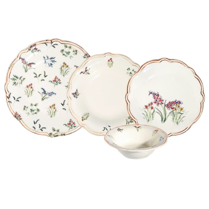 Middagsservise (24 deler) Opviq Amber Fulya 24 (32 x 36 x 41 cm) Flerfarget - Flerfarget - Husholdning - Servering & borddekking - Tallerkener