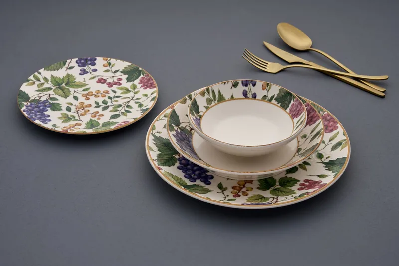 Middagsservise (24 deler) Opviq Berries (32 x 32 x 29 cm) flerfarget - Flerfarget - Husholdning - Servering & borddekking - Tallerkener