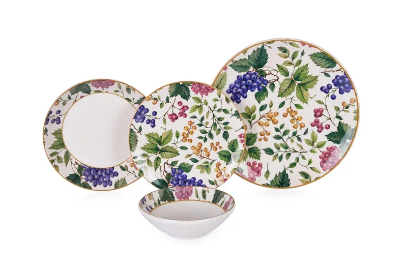 Middagsservise (24 deler) Opviq Berries (32 x 32 x 29 cm) flerfarget, Flerfarget