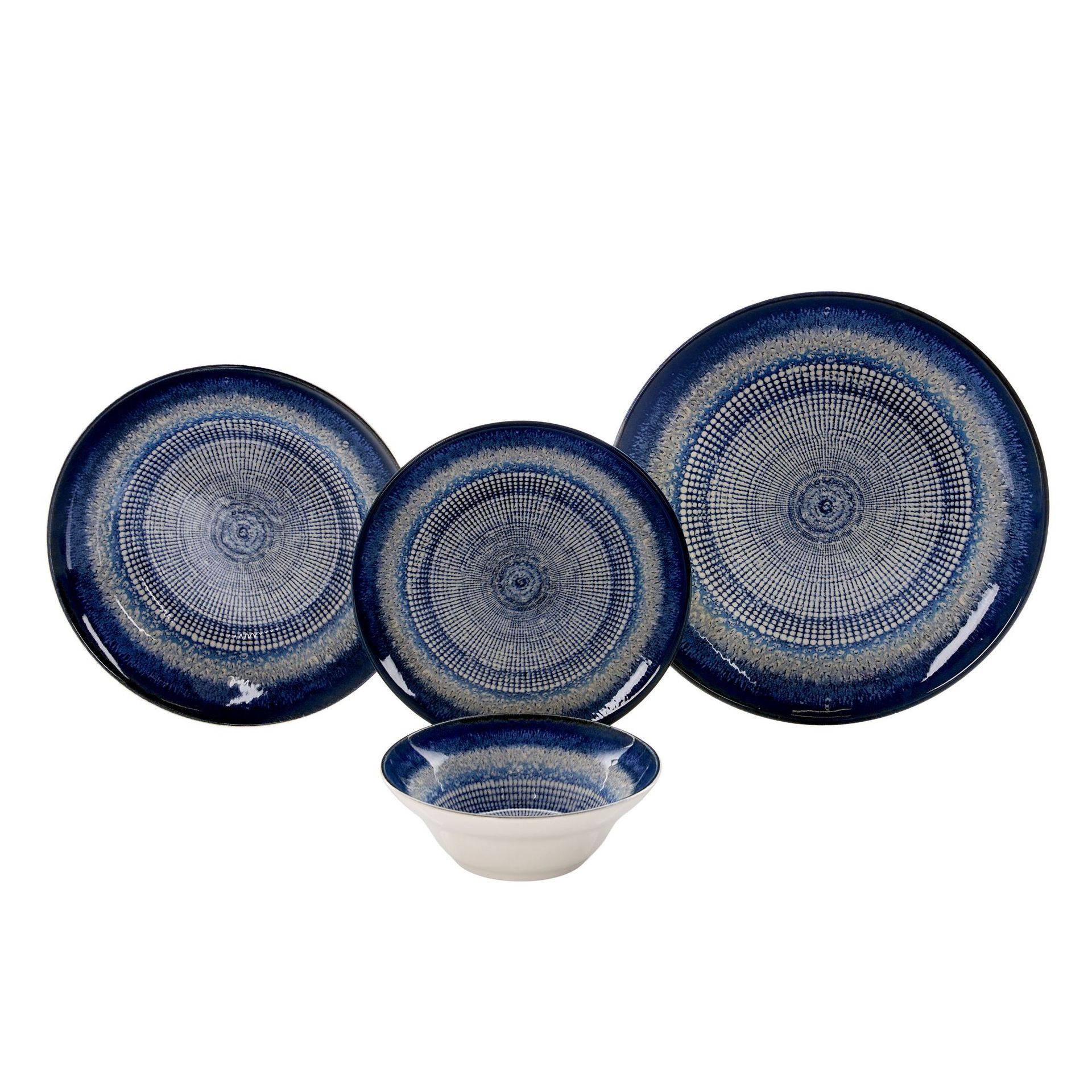 Middagsservise (24 deler) Opviq Circular (32 x 32 x 29 cm) Flerfarget - Flerfarget