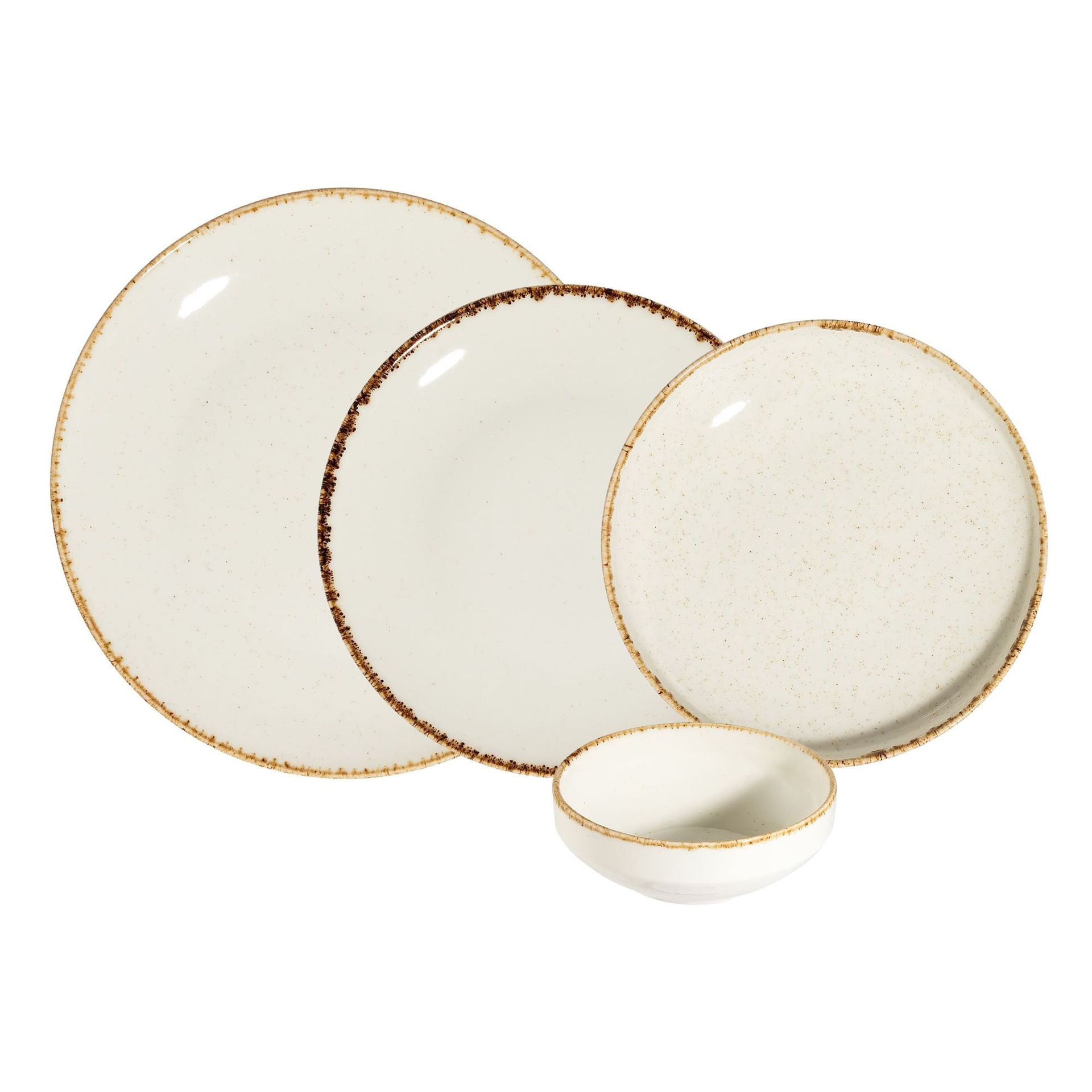 Middagsservise (24 deler) Opviq Cleo Shelf (32 x 36 x 40 cm) hvit beige - Hvit og beige