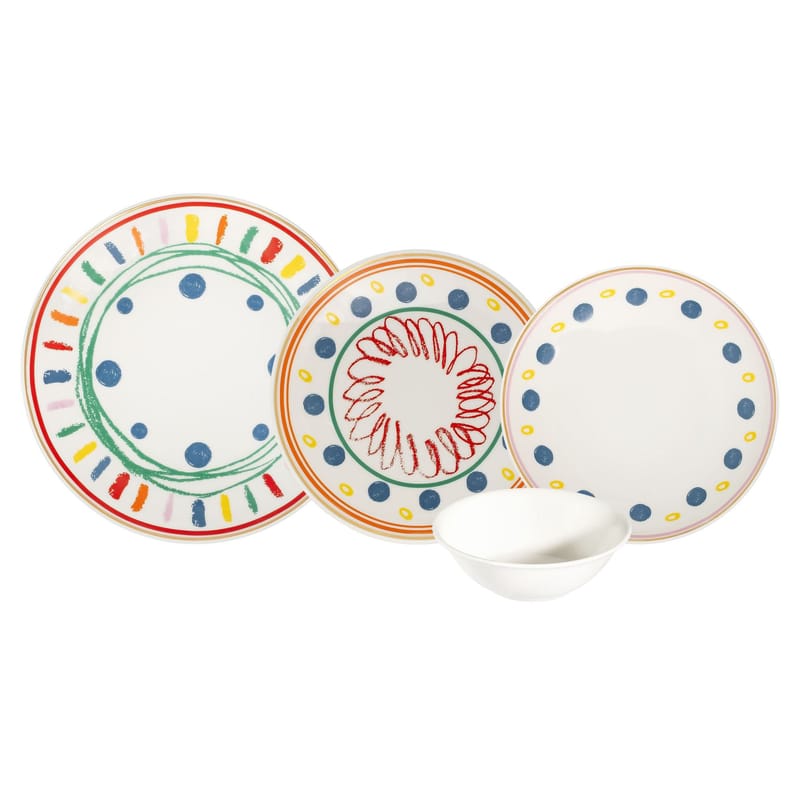 Middagsservise (24 deler) Opviq Color Rush Chic 24 (32 x 36 x 41 cm) Flerfarget - Flerfarget - Husholdning - Servering & borddekking - Tallerkener