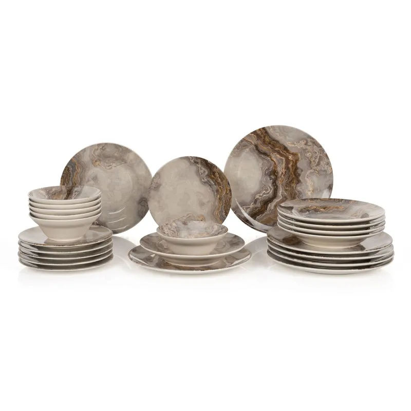 Middagsservise (24 deler) Opviq Diva (32 x 32 x 29 cm) flerfarget - Flerfarget - Husholdning - Servering & borddekking - Tallerkener