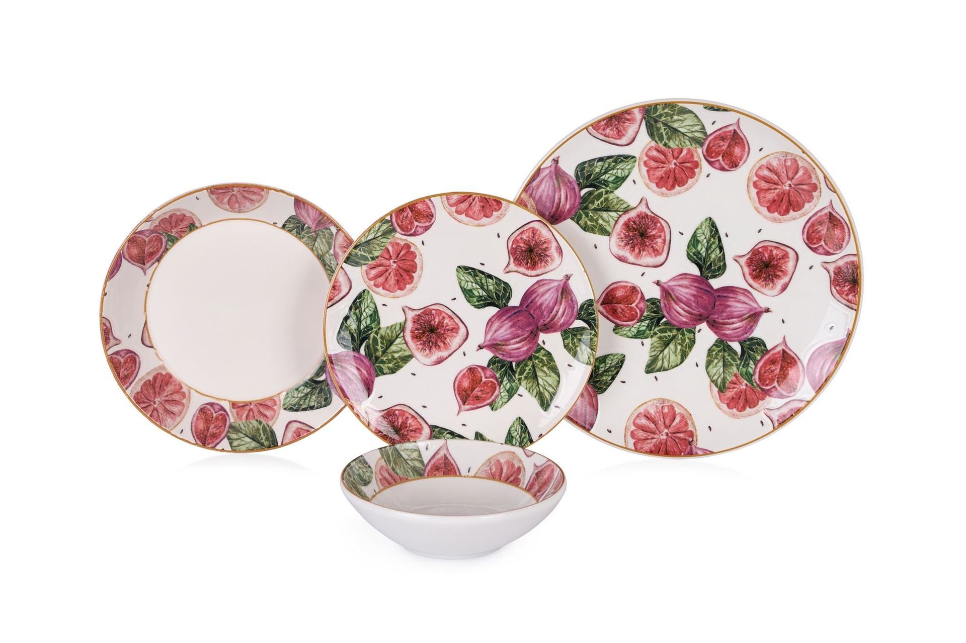 Middagsservise (24 deler) Opviq Figs (32 x 32 x 29 cm) flerfarget - Flerfarget