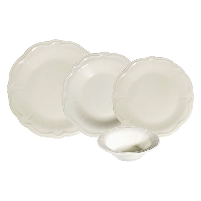 Middagsservise (24 deler) Opviq Fulya Fulya 24 (32 x 36 x 41 cm) hvit - Hvit - Husholdning - Servering & borddekking - Tallerkener