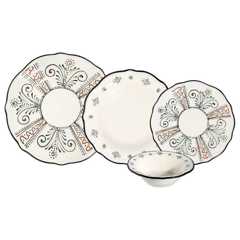 Middagsservise (24 deler) Opviq Helen Fulya 24 (32 x 36 x 41 cm) Flerfarget - Flerfarget - Husholdning - Servering & borddekking - Tallerkener