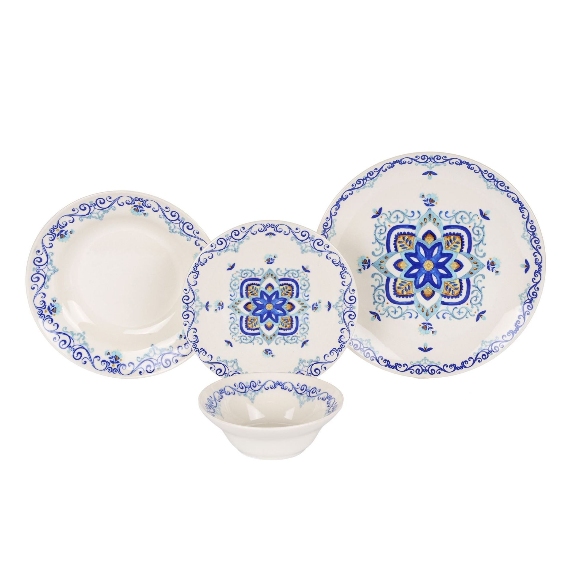 Middagsservise (24 deler) Opviq Retro Tile (32 x 32 x 29 cm) Flerfarget - Flerfarget