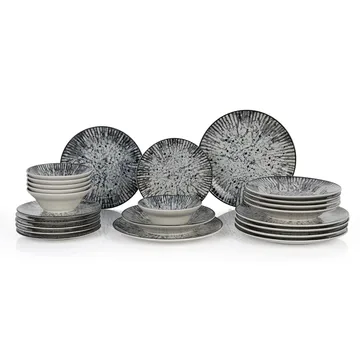 Middagsservise (24 deler) Opviq Rock (32 x 32 x 29 cm) Flerfarget - Flerfarget - Husholdning - Servering & borddekking - Tallerkener