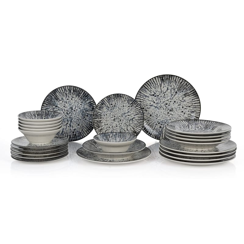 Middagsservise (24 deler) Opviq Rock (32 x 32 x 29 cm) Flerfarget - Flerfarget - Husholdning - Servering & borddekking - Tallerkener