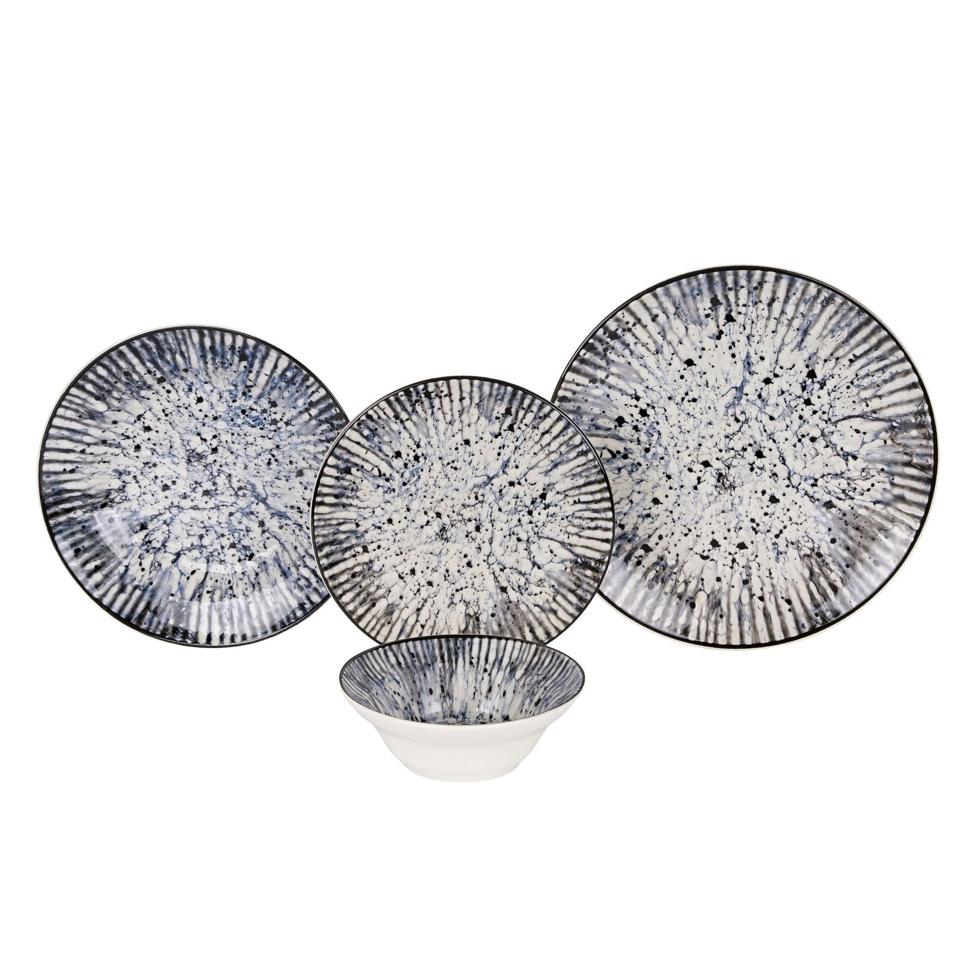Middagsservise (24 deler) Opviq Rock (32 x 32 x 29 cm) Flerfarget - Flerfarget