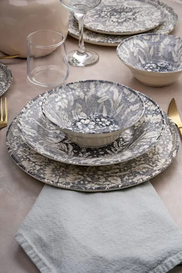 Middagsservise (24 deler) Opviq Stone Flower (32 x 32 x 29 cm) Flerfarget - Flerfarget - Husholdning - Servering & borddekking - Tallerkener