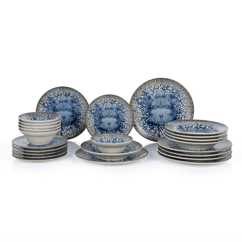 Middagsservise (24 deler) Opviq Stone Light (32 x 32 x 29 cm) Flerfarget - Flerfarget - Husholdning - Servering & borddekking - Tallerkener