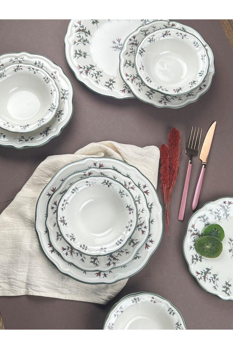 Middagsservise (24 deler) Opviq Terra (32 x 35 x 41 cm) Flerfarget - Flerfarget - Husholdning - Servering & borddekking - Tallerkener