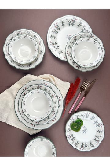 Middagsservise (24 deler) Opviq Terra (32 x 35 x 41 cm) Flerfarget - Flerfarget - Husholdning - Servering & borddekking - Tallerkener
