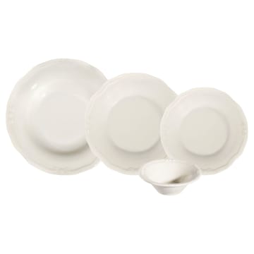 Middagsservise (24 deler) Opviq Tiffany Tiffany 24 (32 x 36 x 41 cm) Hvit - Hvit - Husholdning - Servering & borddekking - Tallerkener