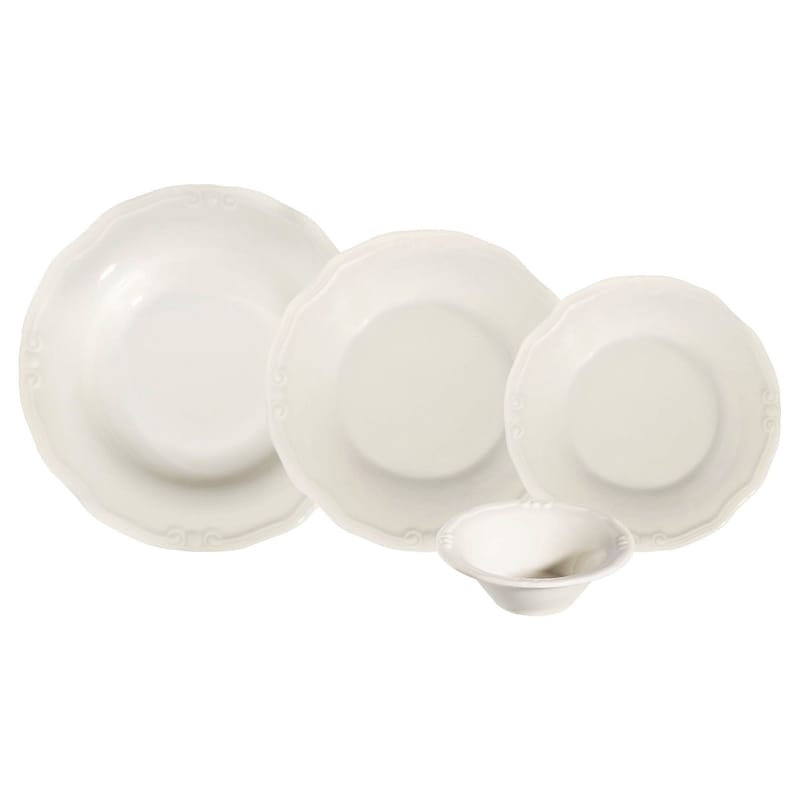 Middagsservise (24 deler) Opviq Tiffany Tiffany 24 (32 x 36 x 41 cm) Hvit - Hvit - Husholdning - Servering & borddekking - Tallerkener