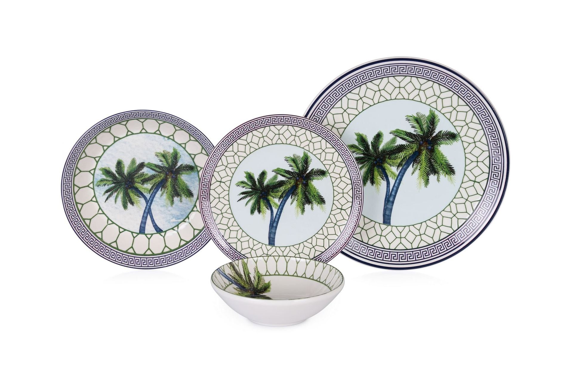 Middagsservise (24 deler) Opviq Tile Palm (32 x 32 x 29 cm) Flerfarget - Flerfarget