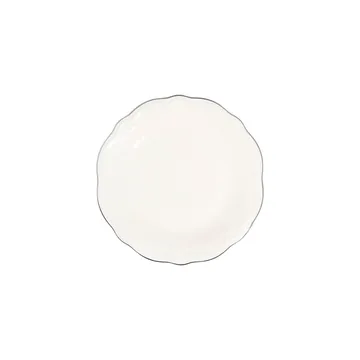 Middagsservise (24 deler) Opviq Platin Yaldiz Fulya 24 (32 x 36 x 41 cm) Hvit Sølv - Hvitt/sølv - Husholdning - Servering & borddekking - Tallerkener