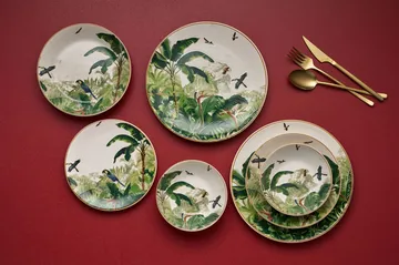 Middagsservise (24 deler) Opviq Polly (32 x 32 x 29 cm) Flerfarget - Flerfarget - Husholdning - Servering & borddekking - Tallerkener