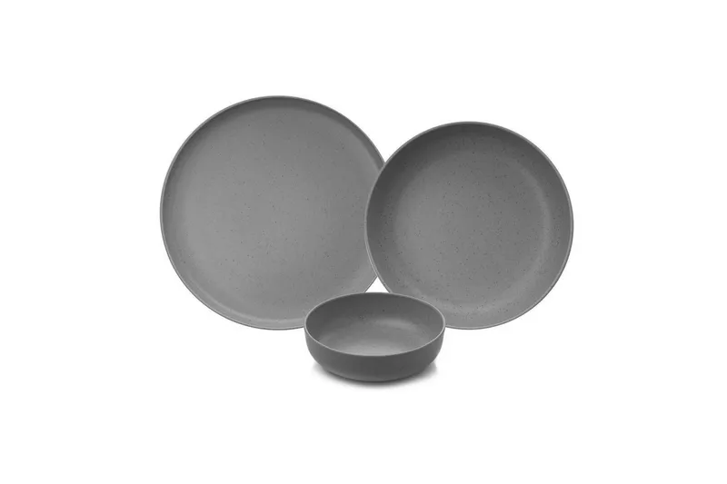 Spisesett (12 deler) Athodna Antrasitt - Antrasitt - Husholdning - Servering & borddekking - Tallerkener - Servise & tallerkensett