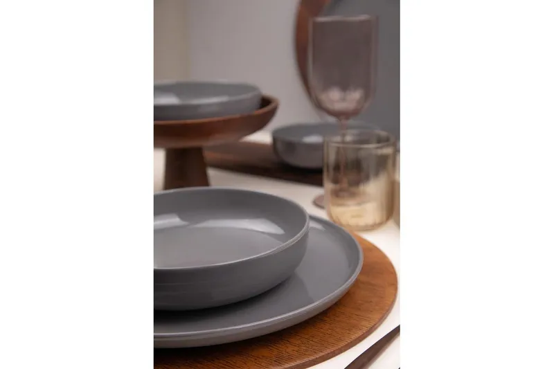 Spisesett (12 deler) Athodna Antrasitt - Antrasitt - Husholdning - Servering & borddekking - Tallerkener - Servise & tallerkensett