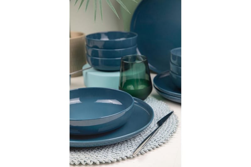 Spisesett (12 deler) Ceremony Mørk Blå - Mørkeblå - Husholdning - Servering & borddekking - Tallerkener - Servise & tallerkensett