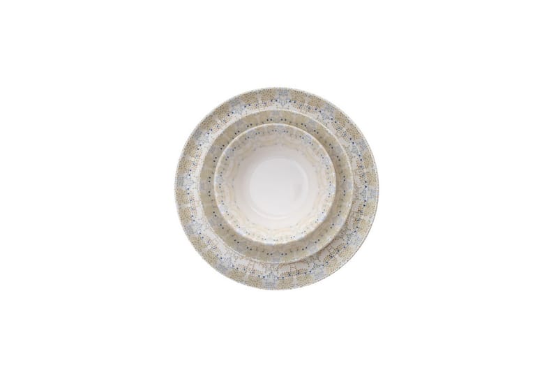 Spisesett (12 deler) Matlerd Flerfarget - Beige - Husholdning - Servering & borddekking - Tallerkener - Servise & tallerkensett