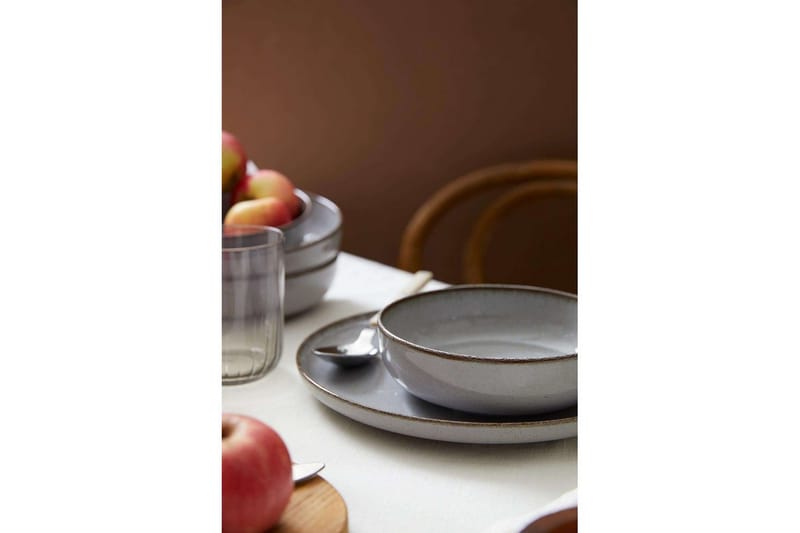 Spisesett (12 deler) Pinewick Grå - Kullgrå - Husholdning - Servering & borddekking - Tallerkener - Servise & tallerkensett