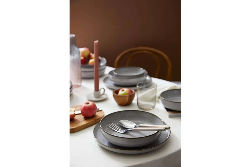 Spisesett (12 deler) Pinewick Grå - Kullgrå - Husholdning - Servering & borddekking - Tallerkener - Servise & tallerkensett