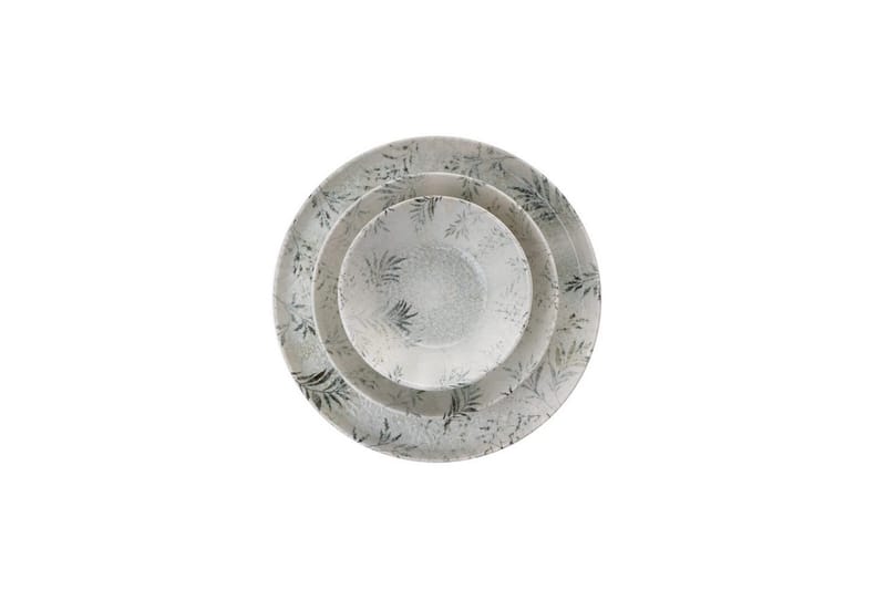 Spisesett (18 deler) Haruka Hvit / Antrasitt - Hvit/Antrasitt - Husholdning - Servering & borddekking - Tallerkener - Servise & tallerkensett