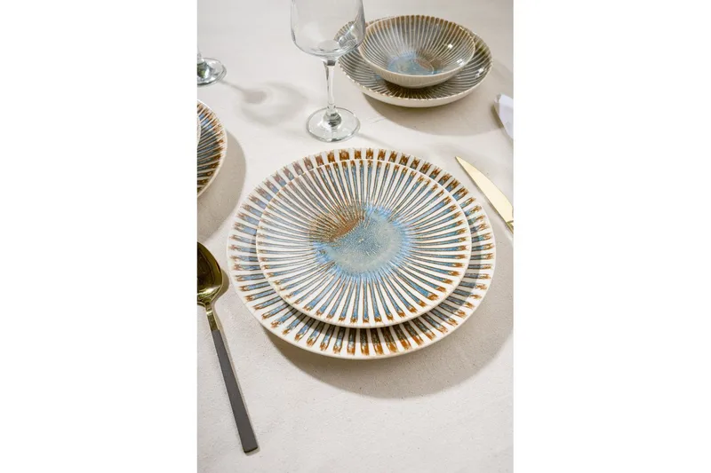 Spisesett (24 deler) Harrowen Flerfarget - Multifarget - Husholdning - Servering & borddekking - Tallerkener - Servise & tallerkensett