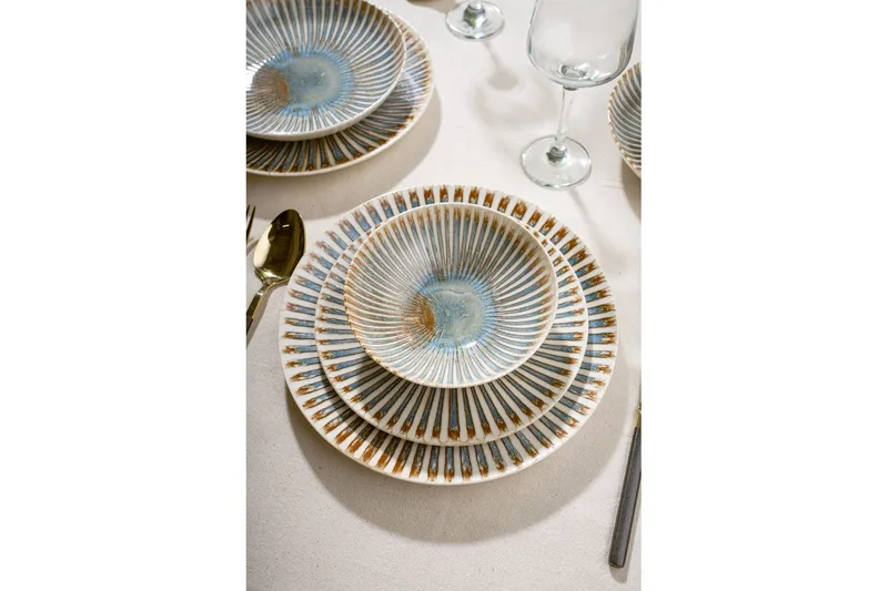 Spisesett (24 deler) Harrowen Flerfarget - Multifarget - Husholdning - Servering & borddekking - Tallerkener - Servise & tallerkensett