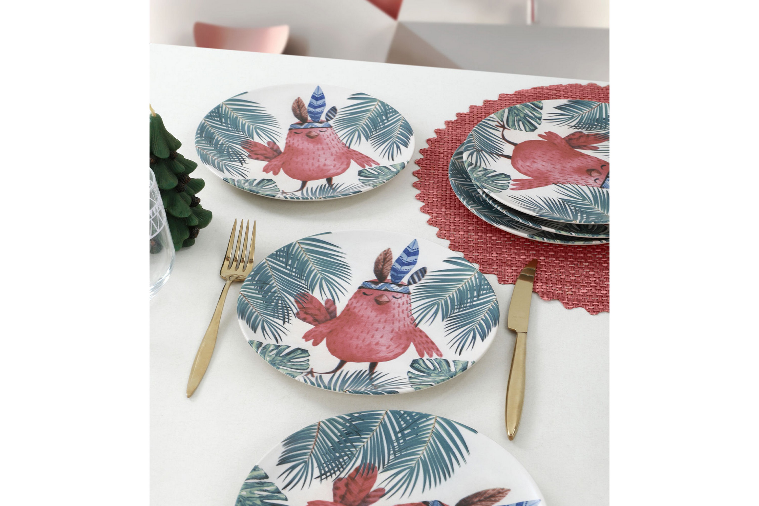 Khanna Tallerkensett 25 cm - Flerfarget