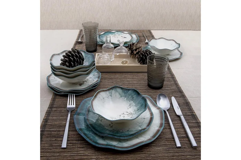 Subatan Tallerkensett 24 deler - Porselen/Flerfarget - Husholdning - Servering & borddekking - Tallerkener - Servise & tallerkensett