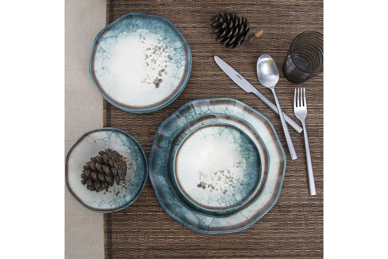 Subatan Tallerkensett 24 deler, Porselen/Flerfarget