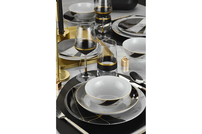 Tallerkensett 24-pk - Flerfarget - Husholdning - Servering & borddekking - Tallerkener - Servise & tallerkensett