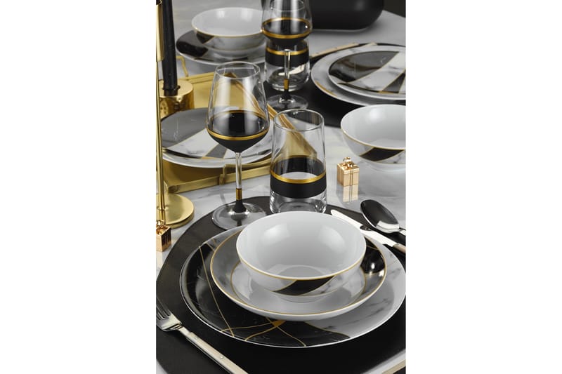 Tallerkensett 24-pk - Flerfarget - Husholdning - Servering & borddekking - Tallerkener - Servise & tallerkensett